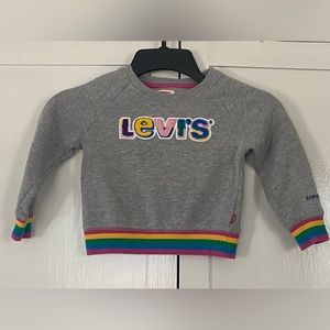 Levi's Sweatshirt. Gray with Crayola Rainbow Colored Accents